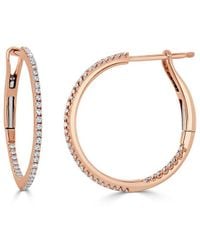 Sabrina Designs - 14K Rose 0.25 Ct. Tw. Diamond Hoops - Lyst