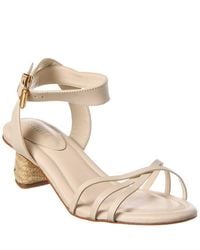 SCHUTZ SHOES - Alexandra Mid Block Leather Sandal - Lyst