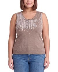 Anne Klein - Plus Sequin Top - Lyst