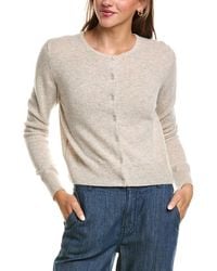 Forte - Basic Cropped Button 100% Cashmere Cardigan - Lyst