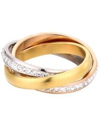 Adornia - 14K Plated Stainless Steel Cz Tarnish-Resistant Two-Tone Rolling Eternity Band Ring - Lyst