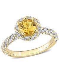 Rina Limor - 14k 1.01 Ct. Tw. Diamond & Citrine Ring - Lyst
