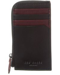 Ted Baker - Nanns Contrast Detail Leather Zip Around Card Case - Lyst