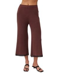 Bella Dahl - Crocheted Trim Linen-Blend Cropped Pant - Lyst