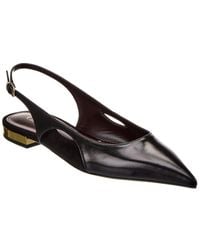 Chloé - Saada Leather & Suede Slingback Flat - Lyst