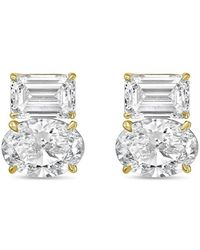 Diana M. Jewels - Diana M. 14K 6.00 Ct. Tw. Lab-Grown Diamond Two-Stone Earrings - Lyst