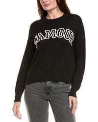 Hannah Rose - L'Amour Crewneck Cashmere-Blend Sweater - Lyst