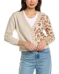 Brodie Cashmere - Mix Animal Wool & Cashmere-Blend Cardigan - Lyst