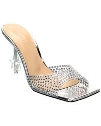 Mach & Mach - Crystal-Embellished Star Vinyl & Leather Mule - Lyst