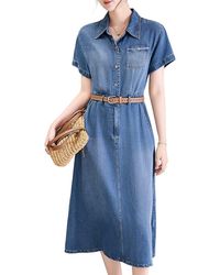 WLZD - Short Sleeve Midi Dress - Lyst
