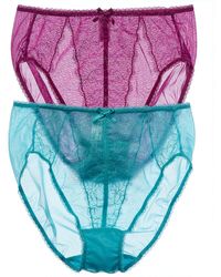 Wacoal 2pk Retro Chic Hi-cut Brief - Blue