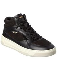 BOSS - Baltimore Leather High-Top Sneaker - Lyst