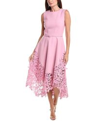 Oscar de la Renta - Guipure Wool-Blend Midi Dress - Lyst