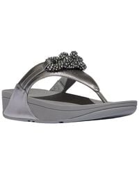 Fitflop - Lulu Beaded Chain Leather Toe Post Sandal - Lyst