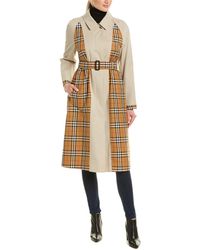 Burberry Vintage Check Tropical Gabardine Car Coat - Gray