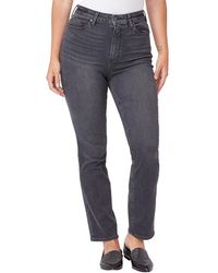 PAIGE - Accent Dark Magnet Ultra High Rise Straight Jean - Lyst