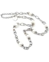 Gemstones - 0.09 Ct. Tw. Diamond 7-8Mm Pearl Necklace - Lyst