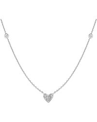 Ariana Rabbani 14k White Gold Diamond Heart Necklace - Metallic