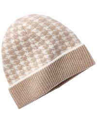 Bruno Magli - Houndstooth Jacquard Cuffed Cashmere Hat - Lyst
