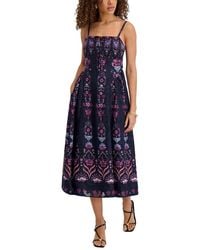Kensie - Printed Burnout Chiffon Midi Dress - Lyst