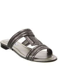 Tod's - Double T Strap Leather Sandal - Lyst