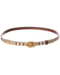 Burberry - Check Reversible Check E-Canvas & Leather Belt - Lyst