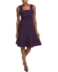 St. John - Wool-Blend Tweed Midi Dress - Lyst