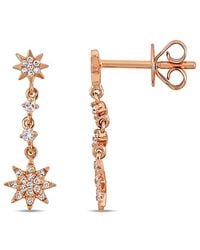 Diamond Select Cuts - 14K Rose 0.13 Ct. Tw. Diamond Drop Earrings - Lyst