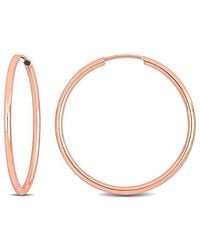 Italian Gold - 14k Italian Rose Gold Hoops - Lyst