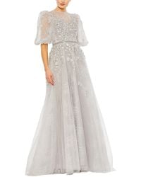 Mac Duggal - Embellished Puff Sleeve A-Line Gown - Lyst