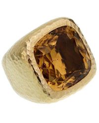 Dior - Dior 18K 25.00 Ct. Tw. Citrine Hammered Cocktail Ring (Authentic Pre-Owned) - Lyst