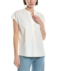 Vince - Band Collar Linen-Blend Popover - Lyst