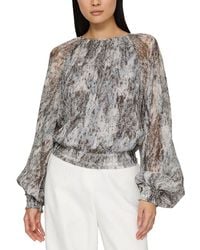 Lafayette 148 New York - Plus W Gathered Detail Blouse - Lyst