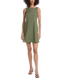 Theory - High Square Neck Linen-Blend Mini Dress - Lyst