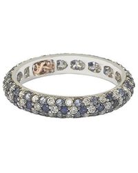 Suzy Levian - Silver Diamond & Sapphire Eternity Ring - Lyst