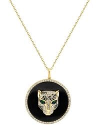 Effy Fine Jewelry - 14K 0.69 Ct. Tw. Diamond & Emerald, Onyx Necklace - Lyst