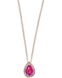 Effy Fine Jewelry - 14K Rose 0.77 Ct. Tw. Diamond & Sapphire Necklace - Lyst