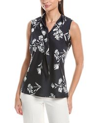 Tahari - Hammered Satin Top - Lyst
