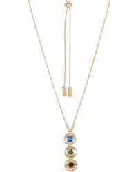 Saachi - Cz Three Charm Pendant Necklace - Lyst