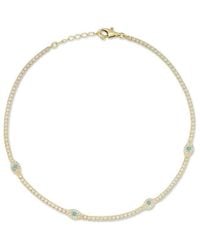 Sphera Milano - 14K Over Synthetic Cz Evil Eye Anklet - Lyst