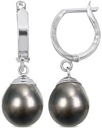 Diamond Select Cuts - 14K 9-10Mm Pearl Huggie Earrings - Lyst