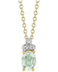 Reiss - 14k 1.15 Ct. Tw. Diamond & Green Amethyst Necklace - Lyst