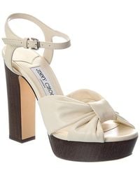 Jimmy Choo - Heloise 120 Leather Platform Sandal - Lyst