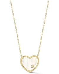 Glaze Jewelry - 14K Over Mother Of Pearl Cz Necklace - Lyst