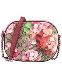 Gucci - Blooms Print Gg Coated Canvas Chain Crossbody Mini (Authentic Pre- Loved) - Lyst