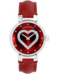 Louis Vuitton Louis Vuitton 2000s Tambour Diamond Heart Watch - Red