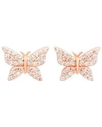 Suzy Levian - 14k Rose Gold 0.35 Ct. Tw. Diamond Butterfly Studs - Lyst