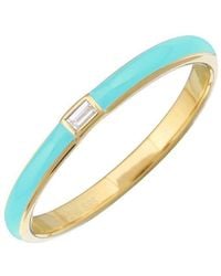 Sabrina Designs - 14k 0.04 Ct. Tw. Diamond & Turquoise Enamel Ring - Lyst