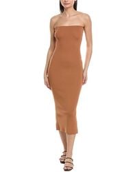 weworewhat ribbed cotton midi dress WeWoreWhat Cotton Strapless Ribbed Midi Dress