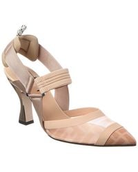 Fendi - Colibri Ff Mesh & Leather Slingback Pump - Lyst